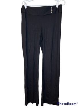 Alfani Petite Black Button Detail Pull On Dress Pants Trousers Slacks Size 8P